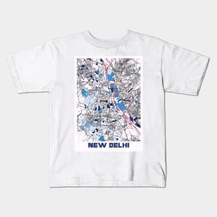 New Delhi - India MilkTea City Map Kids T-Shirt